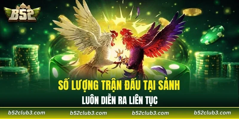 Số lượng trận đấu tại sảnh luôn diễn ra liên tục